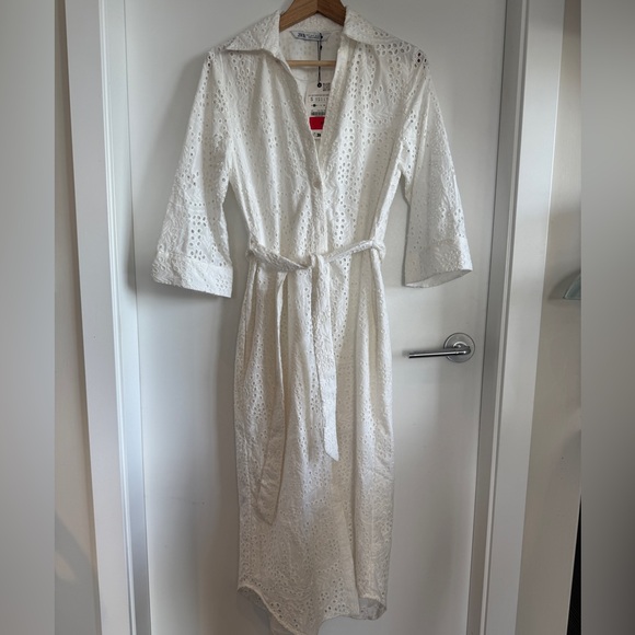 Zara White Eyelet Wrap Sundress with pockets - Picture 4 of 10
